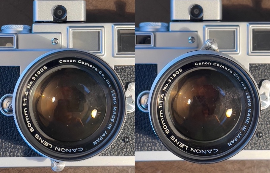 Canon P + Objectif Canon 50mm F/1.8 LTM + Posemètre - Appareil Photo Télémétrique Argentique Japonais (Années 1960)